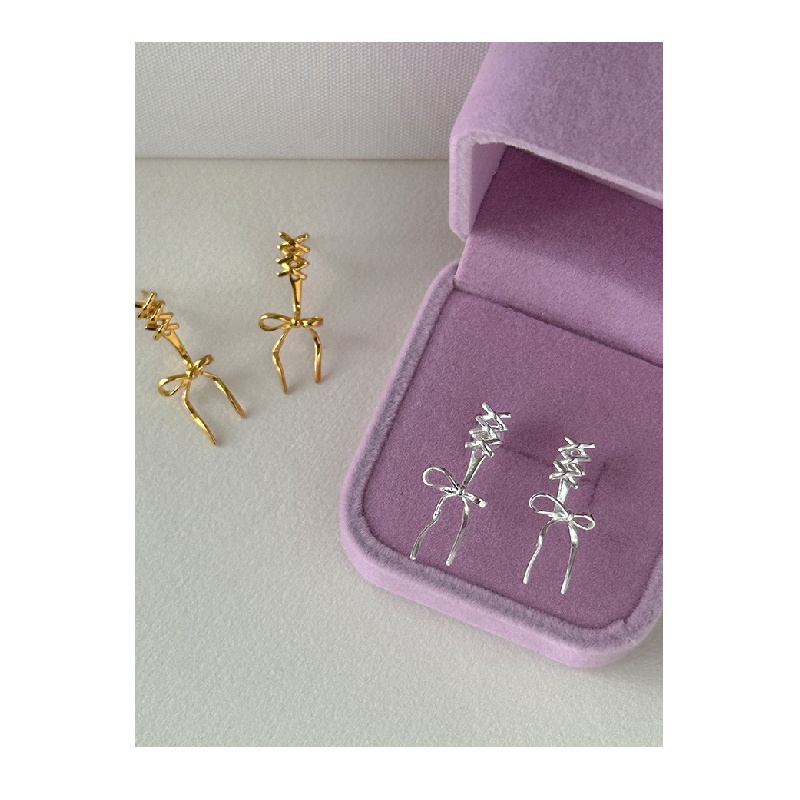 Bông Tai Ruy Băng Thắt Nơ Thời Trang Nữ Tính