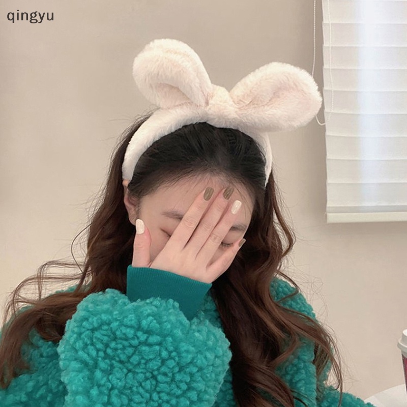 Mới Băng Đô Tai Thỏ Màu Trơn Bằng Lông Nhung Dễ Thương Xinh Xắn