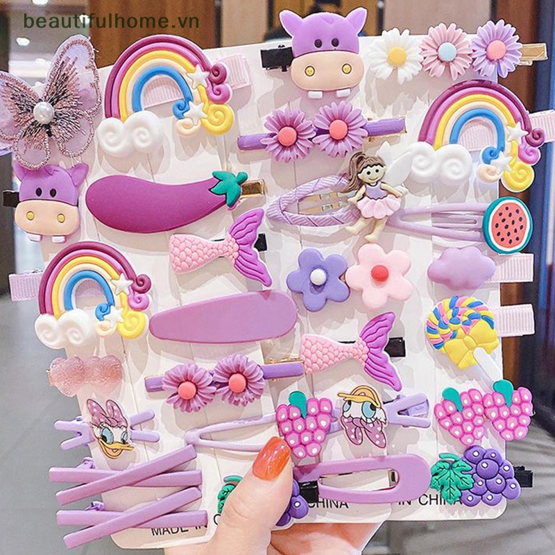 Set 14 Kẹp Tóc Hình Thỏ Hoạt Hình Dễ Thương Cho Bé Gái