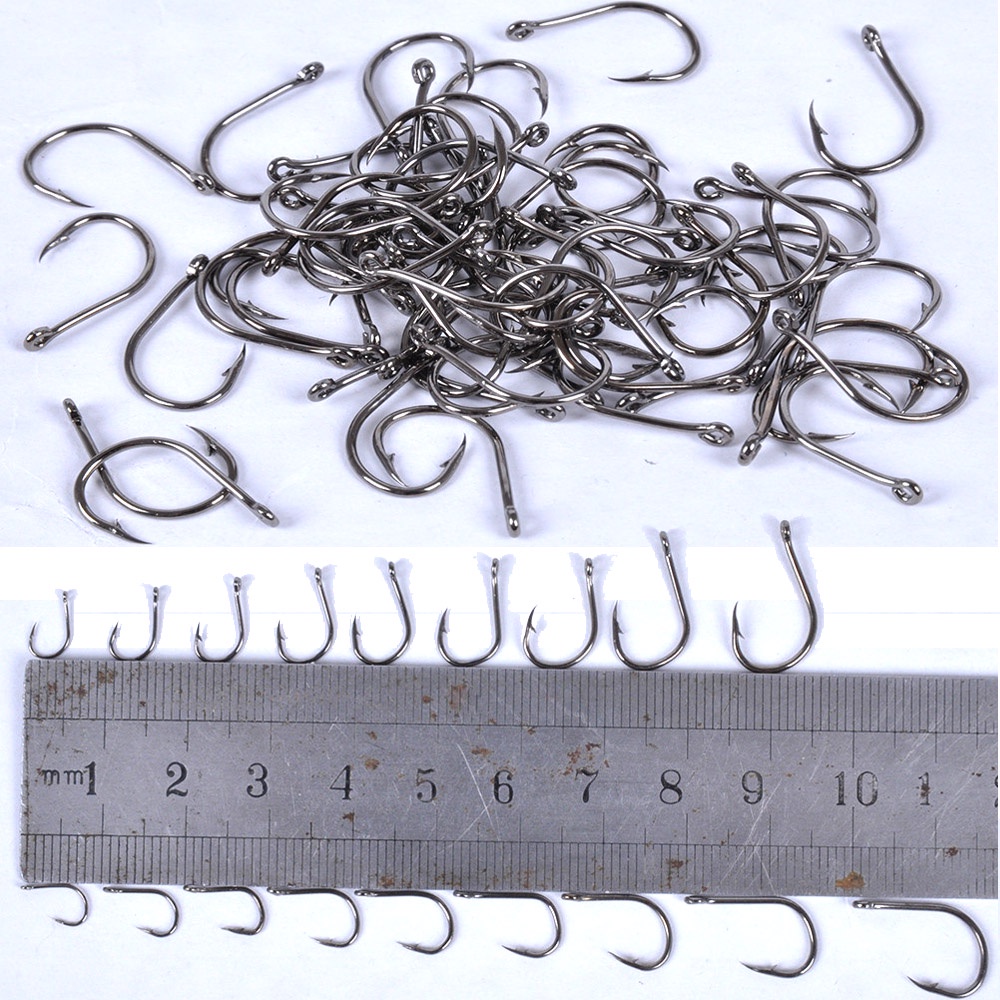 Hộp 500 Móc Câu Cá Bằng carbon size 3 # - 12 #