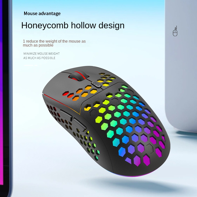 Chuột Không Dây Chơi Game bl110 2.4g Hình Tổ Ong Nhẹ Nhàng