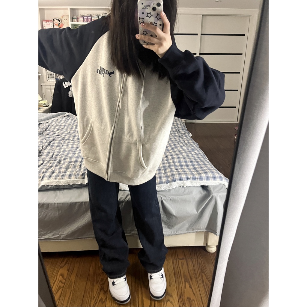 Áo Khoác Hoodie Phong Cách retro Mỹ Thời Trang Mùa Xuân Mới Cho Nữ