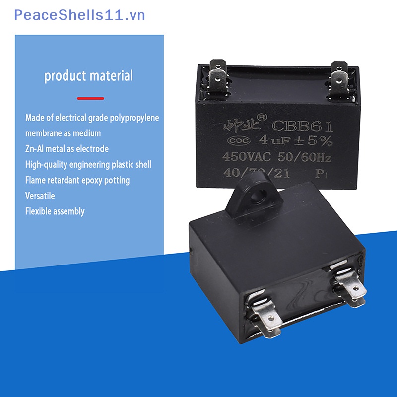 1 Tụ Điện 450v cbb61 dip 4pin 1.5uf 2.0uf 2.5uf 3.0uf 3.5uf 4.0uf 5.0uf 6.0uf.