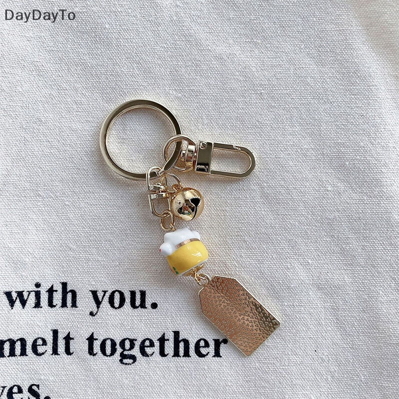 Daydayto Bùa Hộ Mệnh Mèo May Mắn Móc Khóa Gốm Sứ Có Chuông Trang Trí Xe Hơi / Quà Tặng Cho Cặp Đôi