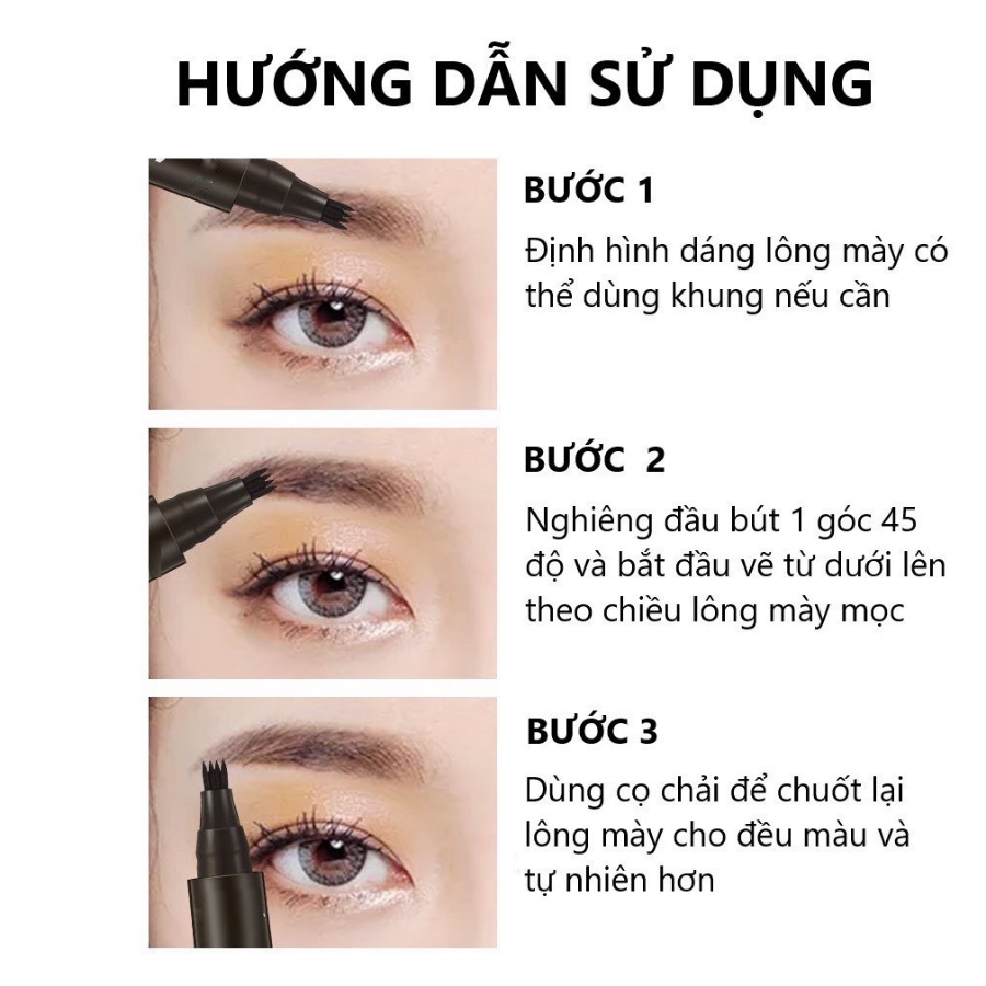 Bút Kẻ Mày Phẩy Sợi VACOSI 24H VACOSI REALBROW TATTOO PEN không Lem Không Trôi, điêu khắc lông mày tiện lợi Daily Beauty