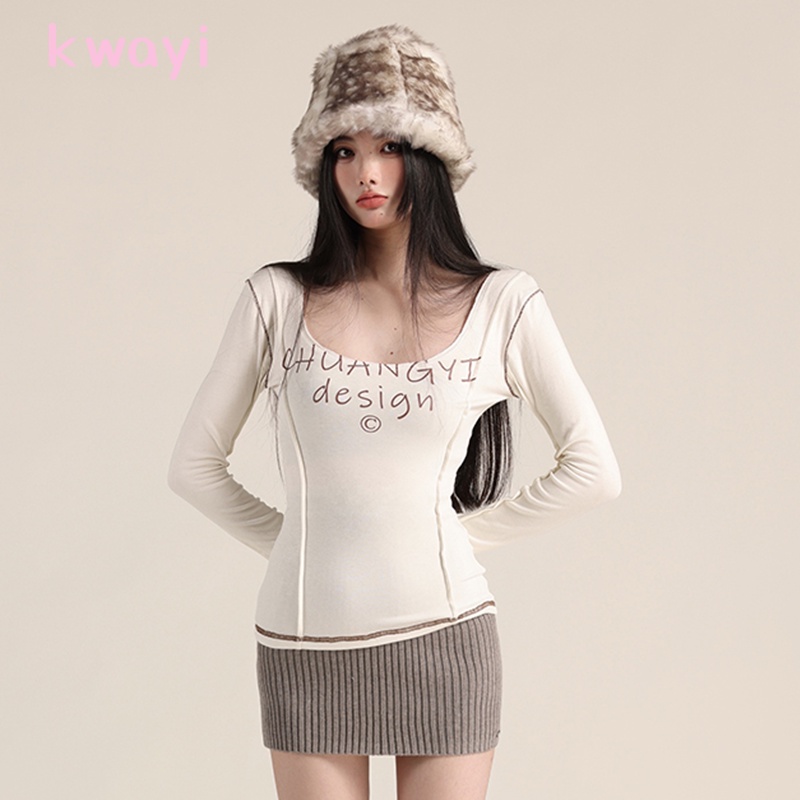 Kwayi áo phông áo thun nữ croptop baby tee Hàn Phong Fashion Fashion Popular WTX23919XF38Z230918