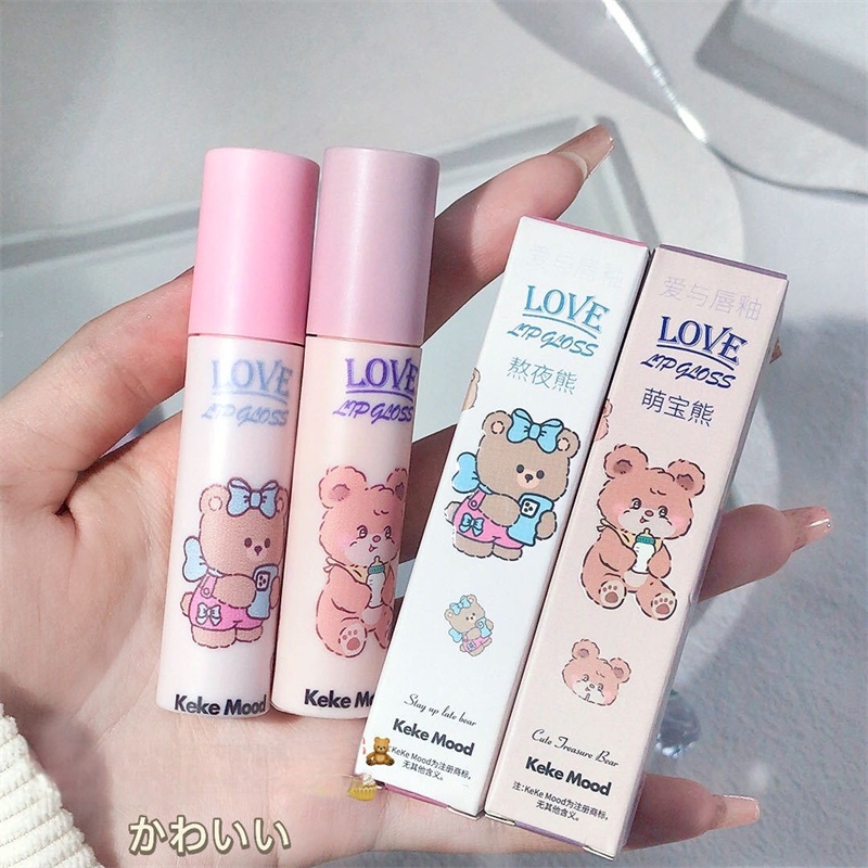 Kemood Son Môi Màu Lì Lâu Trôi Chống Thấm Nước Thiết Kế Vỏ In Hình Mèo Dễ Thương pseudo