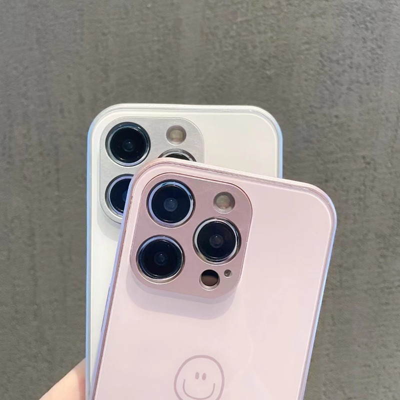 Ốp Điện Thoại Mặt Kính In Hình Mặt Cười Cho Iphone 13pro 14Pro 13In 12pro 11promax 7 8 xs xsmax