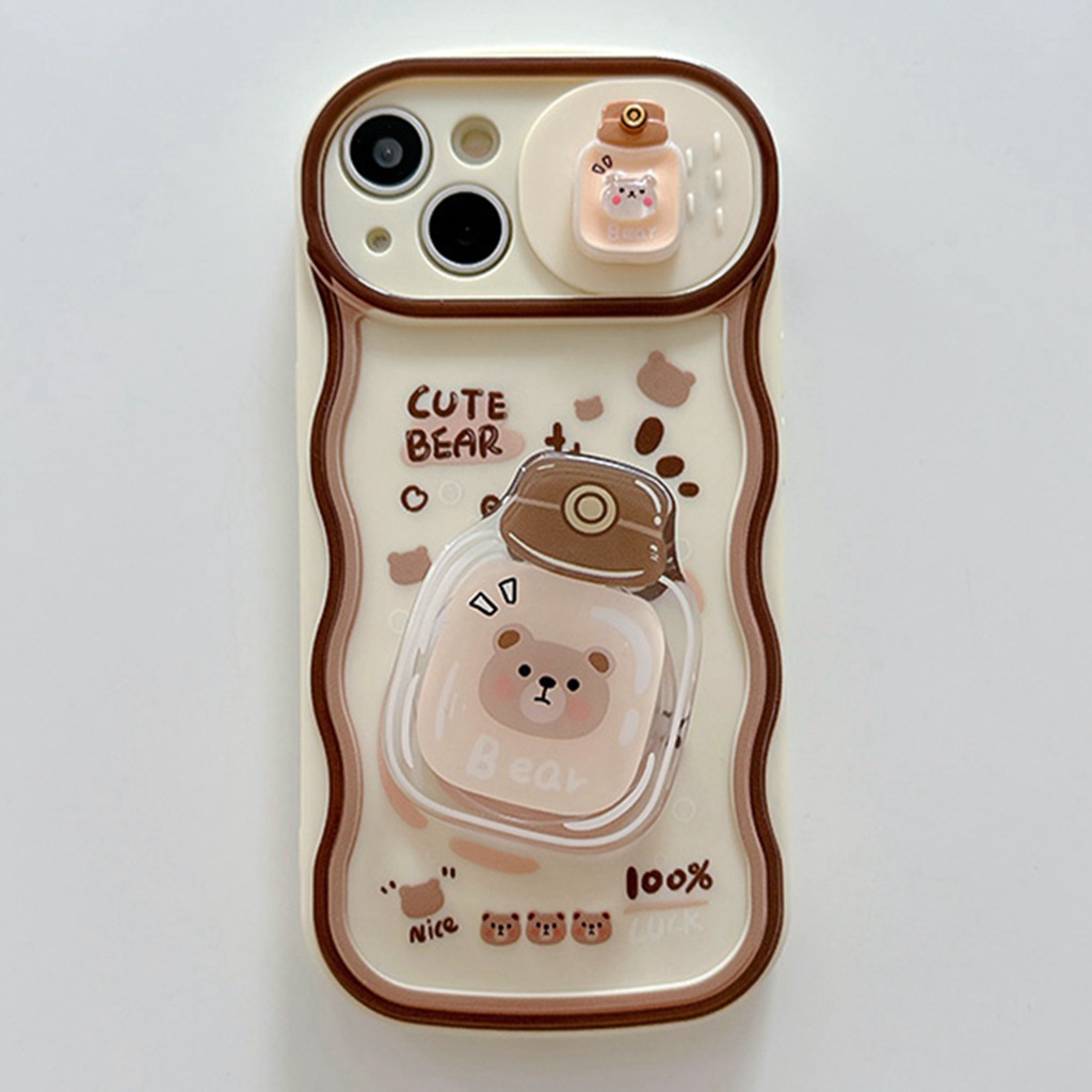 Ốp Điện Thoại tpu Mềm Có Nắp Trượt Bảo Vệ camera In Hình kirby 3d Màu Hồng Cho Iphone 15 14 13 12 11 pro max 14 plus Đứng