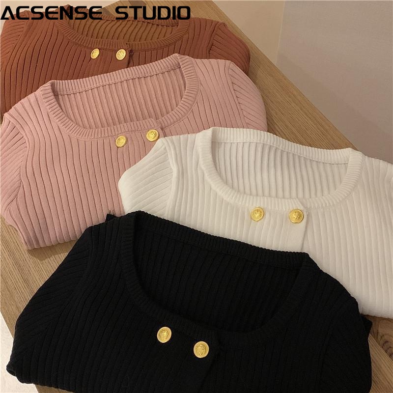 ACSENSE STUDIO áo len nữ áo dạ tweed cardigan nữ tráng lệ Thoải mái Định hình xu hướng nhí nhảnh WXF2392OK338Z230920