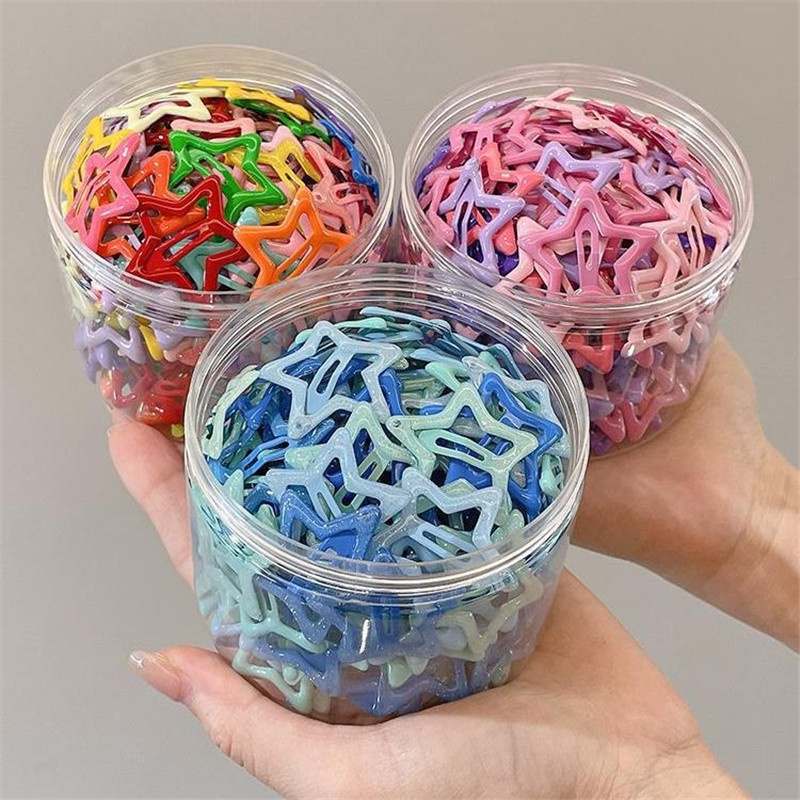 Kẹp Tóc Hình Ngôi Sao Năm Cánh Bằng Hợp Kim Màu Sắc Đơn