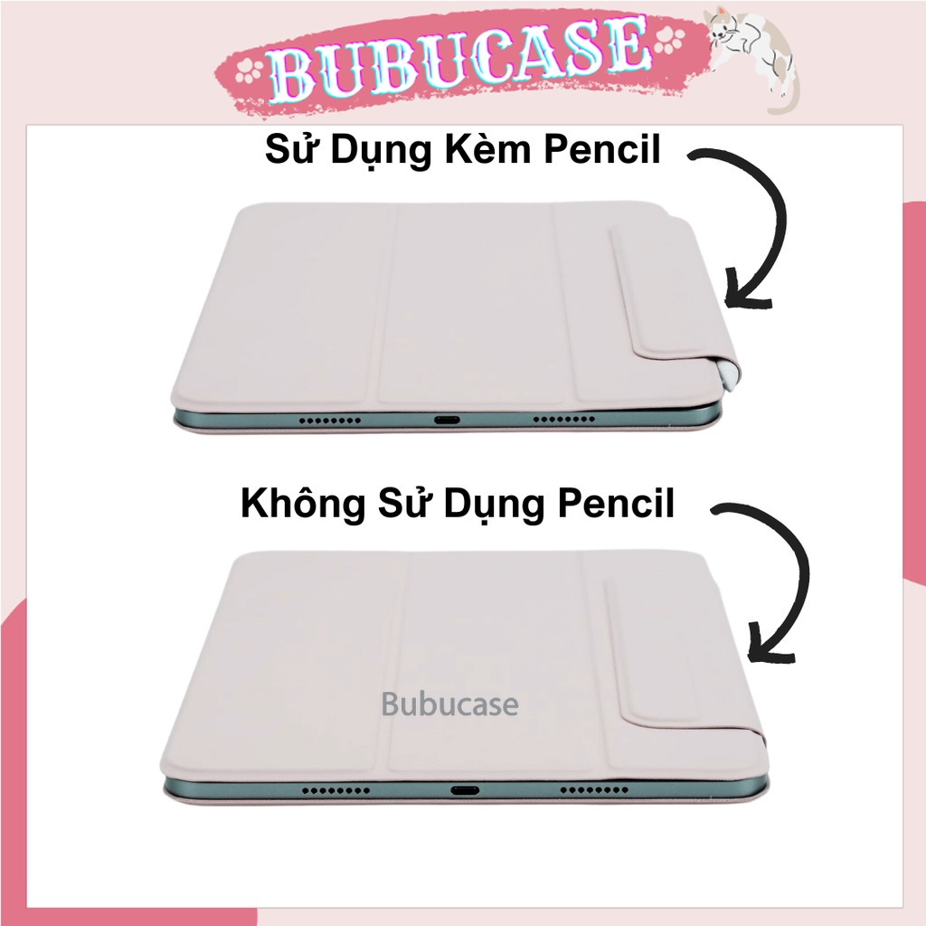 Bao Da Ipad Nam Châm Từ Tính Tháo Rời Cho Ipad Pro 11/ Air 4/ Air 5/ Gen 10 - Lực Hút Mạnh Mẽ Thiết Kế Có Gài Và Khe Bút