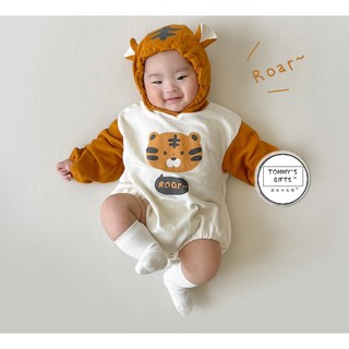 Bộ áo liền quần có nón hình hổ phong cách hàn quốc cho bé