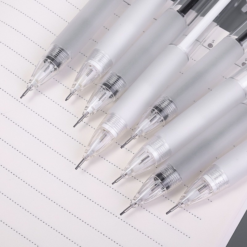 Bút Chì Vẽ / Viết Tự Động Dạng Nhấn Bằng Nhựa / Bút Chì Trong Suốt Tối Giản Cho Học Sinh / Văn Phòng Phẩm Ngẫu Nhiên