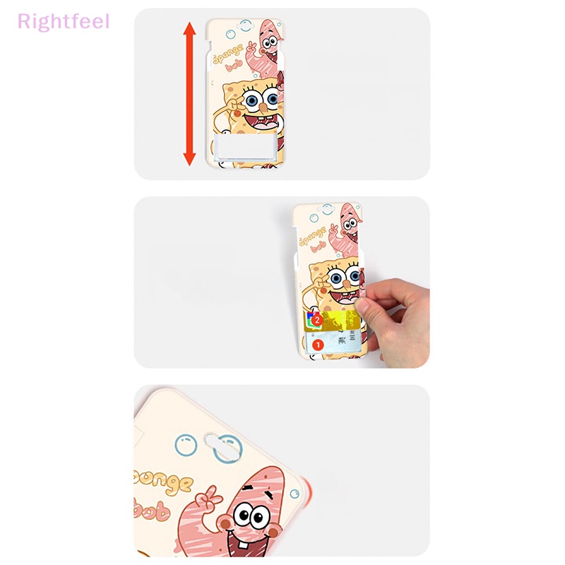 Rightfeel Ví Đựng Thẻ id / Thẻ id Hình Vuông Họa Tiết Hoạt Hình spongebob Dễ Thương Cho Học Sinh Mới