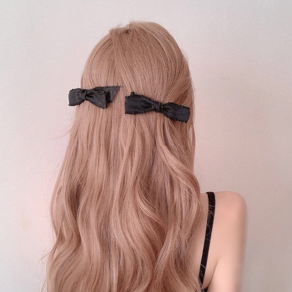 Kẹp Tóc Hình Nơ Phối Lưới Đính Nơ Ruy Băng Đơn Giản Thời Trang Phong Cách Hàn Quốc Cho Nữ