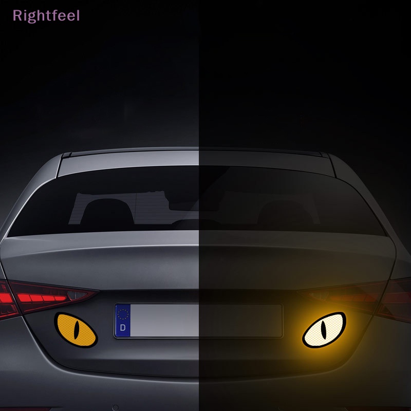 Rightfeel Miếng Dán Phản Quang Trang Trí Xe Hơi Chống Trầy Xước Hình Đôi Mắt Quái Vật Cá Tính Mới