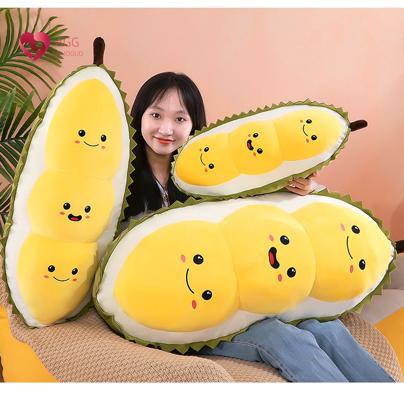 Dễ thương Gối Đậu Sầu Riêng Đồ Chơi Sang Trọng Ngôi Nhà Dễ Thương Búp Bê Trái Cây Gối Dài Bạn Gái Món Quà Sinh Nhật