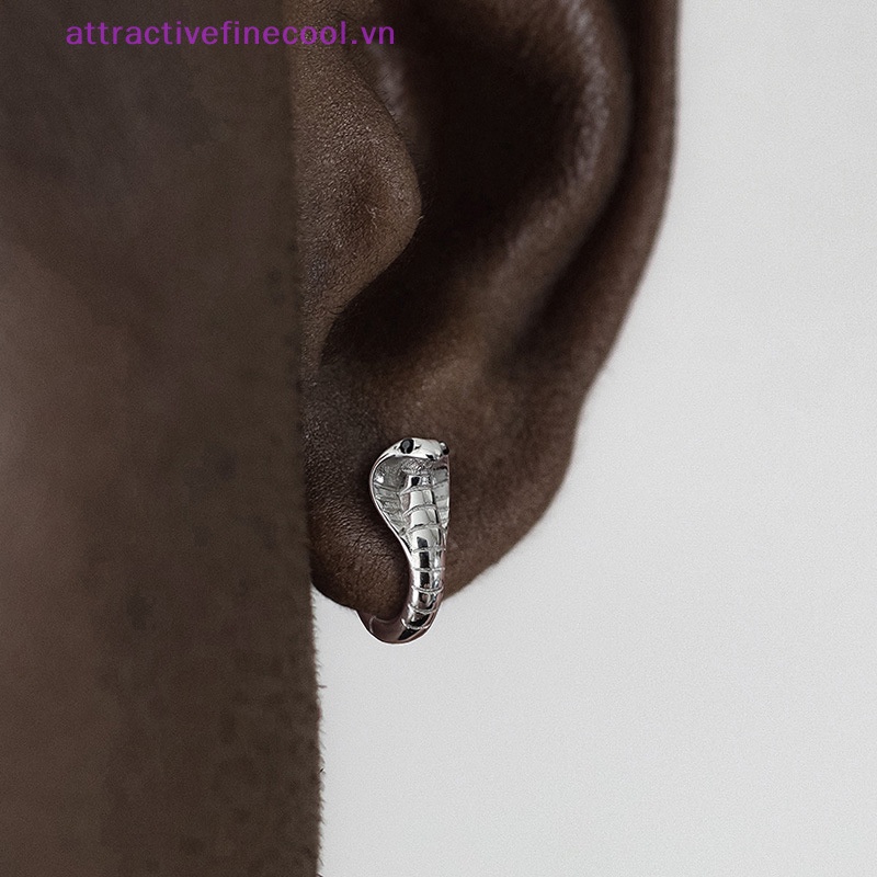 Acvn Khuyên Tai Vòng Hình Rắn Mắt Xanh Lá zircon Bằng Đồng Cá Tính Phong Cách gothic punk hip hop Thời Trang Cho Nam Và Nữ