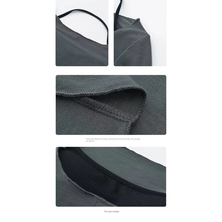 Áo Thun Thể Thao Dài Tay Ôm Dáng Có Dây Đeo Cổ Cho Nữ