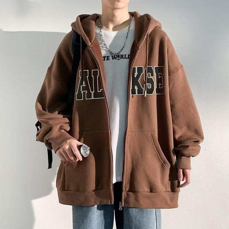 Áo hoodie Xanh Lá Dáng Rộng Có Khóa Kéo Phong Cách Hàn Quốc Thời Trang Cho Nam Và Nữ m-8xl