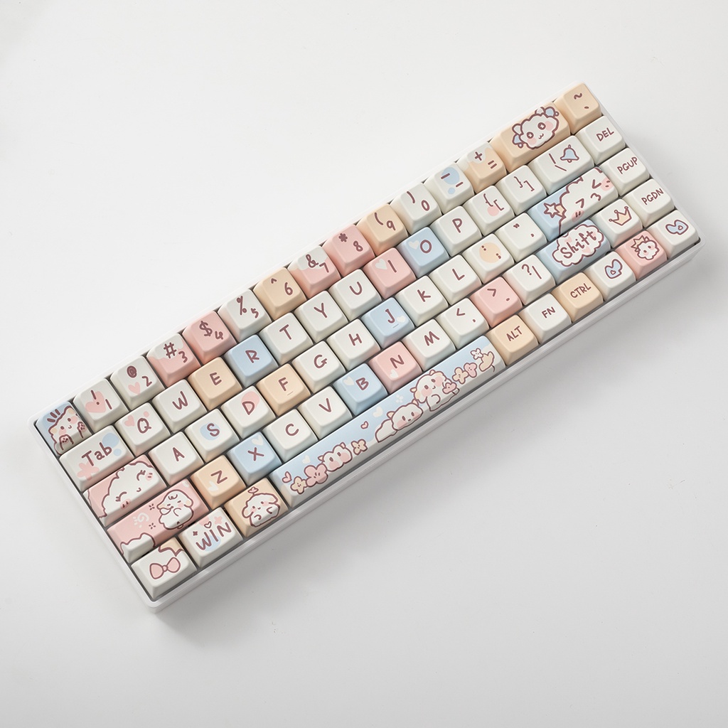 Cừu Keycaps Cherry/MDA Profile Cô Gái Dễ Thương Hoạt Hình PBT DYE SUB Bàn Phím Cơ Keycap