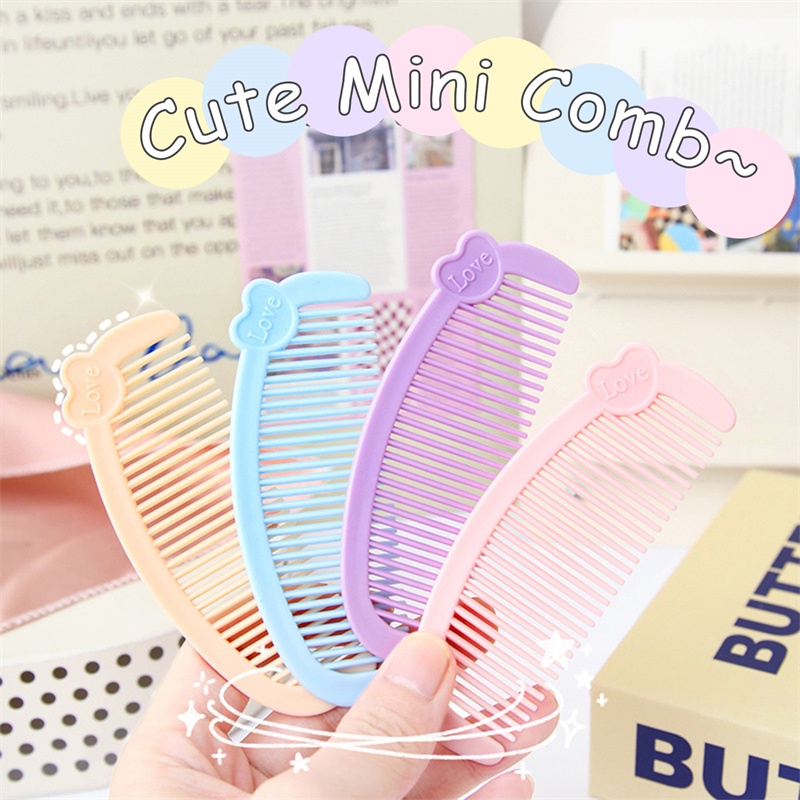 Hoạt Hình Lược Chải Tóc mini Cầm Tay Hình Trái Tim Dễ Thương Cho Học Sinh