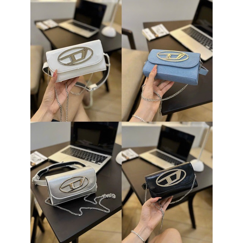 Túi nữ đeo chéo mác D to có dây đeo bụng phong cách mẫu mới hàng hót 2023