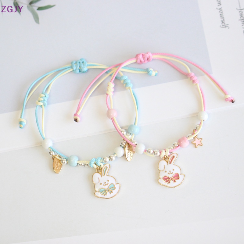 Vòng Tay Dây Bện Mặt Hình Hoạt Hình melody Cún yugui Nhật Bản Có Thể Điều Chỉnh Cho Cặp Đôi Bạn Gái Mới