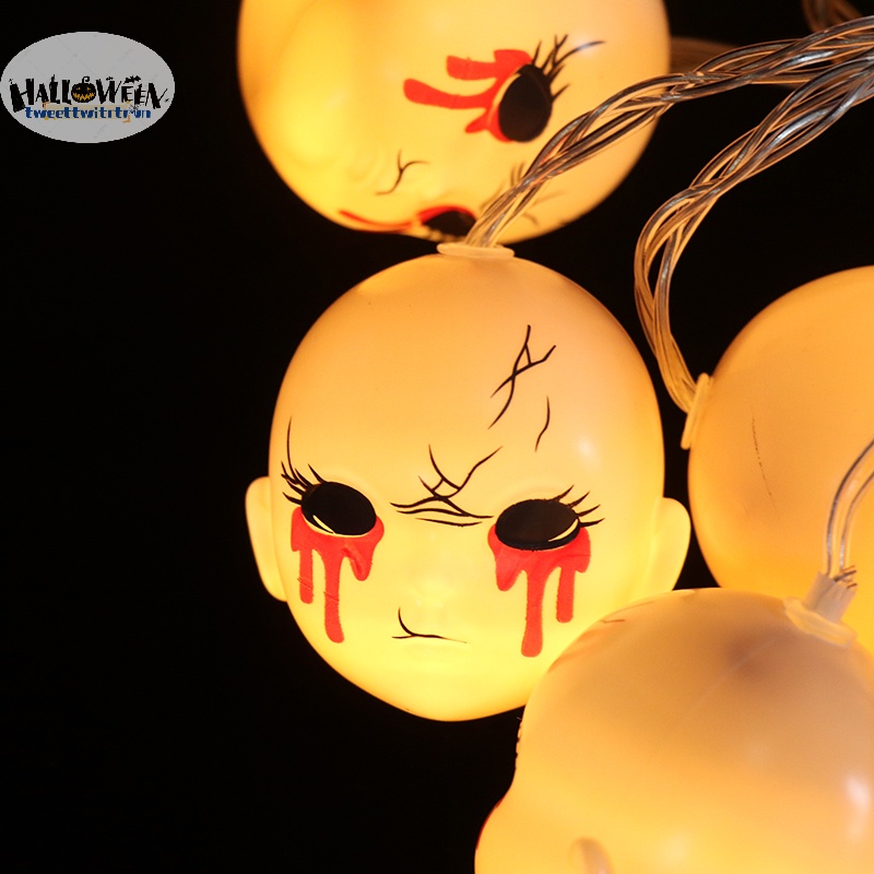 Tri Dây Đèn led 1.5m Hình Đầu Lâu / Bí Ngô / Ma Trang Trí Nhà / Tiệc halloween diy