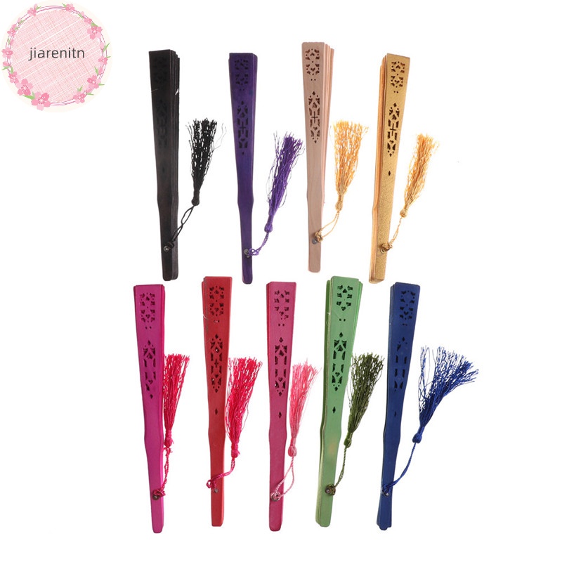 Quạt Xếp Cầm Tay Bằng Tre Khắc Họa Tiết Phong Cách Trung Hoa