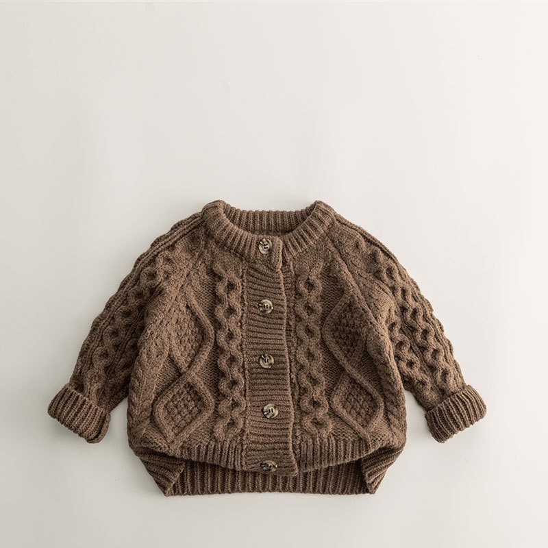 Áo Khoác cardigan Dệt Kim Dày Dặn Thời Trang Thu Đông Cho Bé