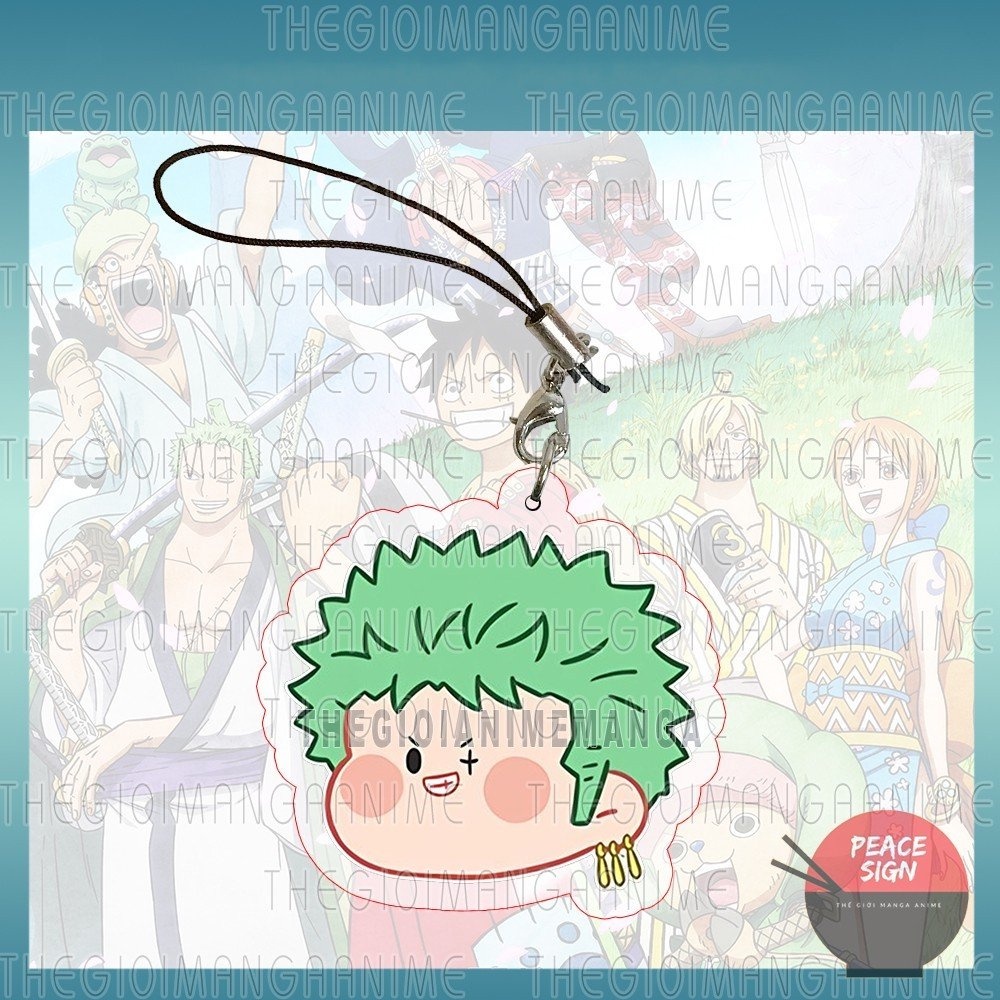 Móc dây treo điện thoại ONE PIECE in hình Đảo Hải Tặc anime mica trong acrylic móc khóa