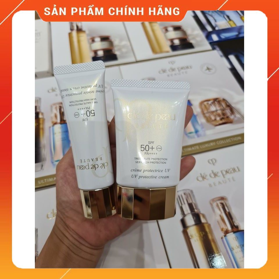 Kem Chống Nắng Cle De Peau UV Protective Cream SPF 50 Ivory  và rose/pink