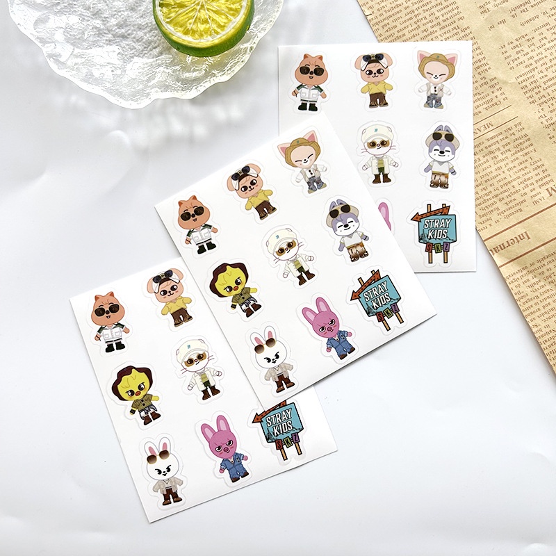 Sticker Dán Trang Trí Sổ Tay Bằng pvc Trong Suốt Chống Nước Hình kpop straykids 5-star dome tour 2023