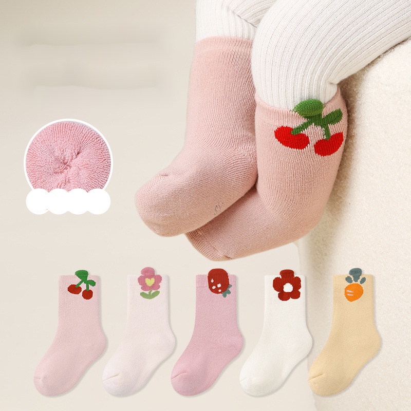 Vớ Mùa Đông Dày Dặn Ấm Áp Phối Ren Dễ Thương Cho Bé Gái 2023