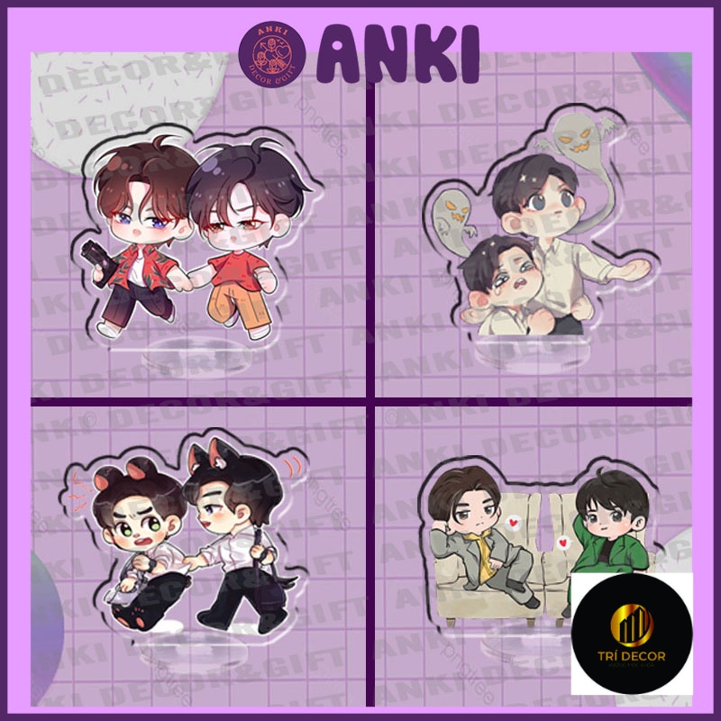 Standee OTP Pondphuwin cute dễ thương, standee mica trong suốt, quà tặng sinh nhật, mô hình chibi trang trí sưu tập