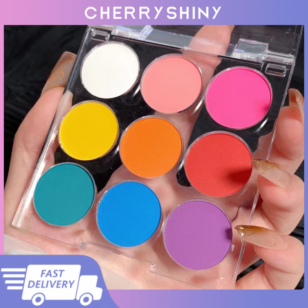 HOT! Bảng Phấn Mắt 9 Màu Xanh Dương-Xanh Lá Tươi Retro Xanh Ô Liu Lắc Chân Nữ Mờ Ngọc Trai Phấn Mắt