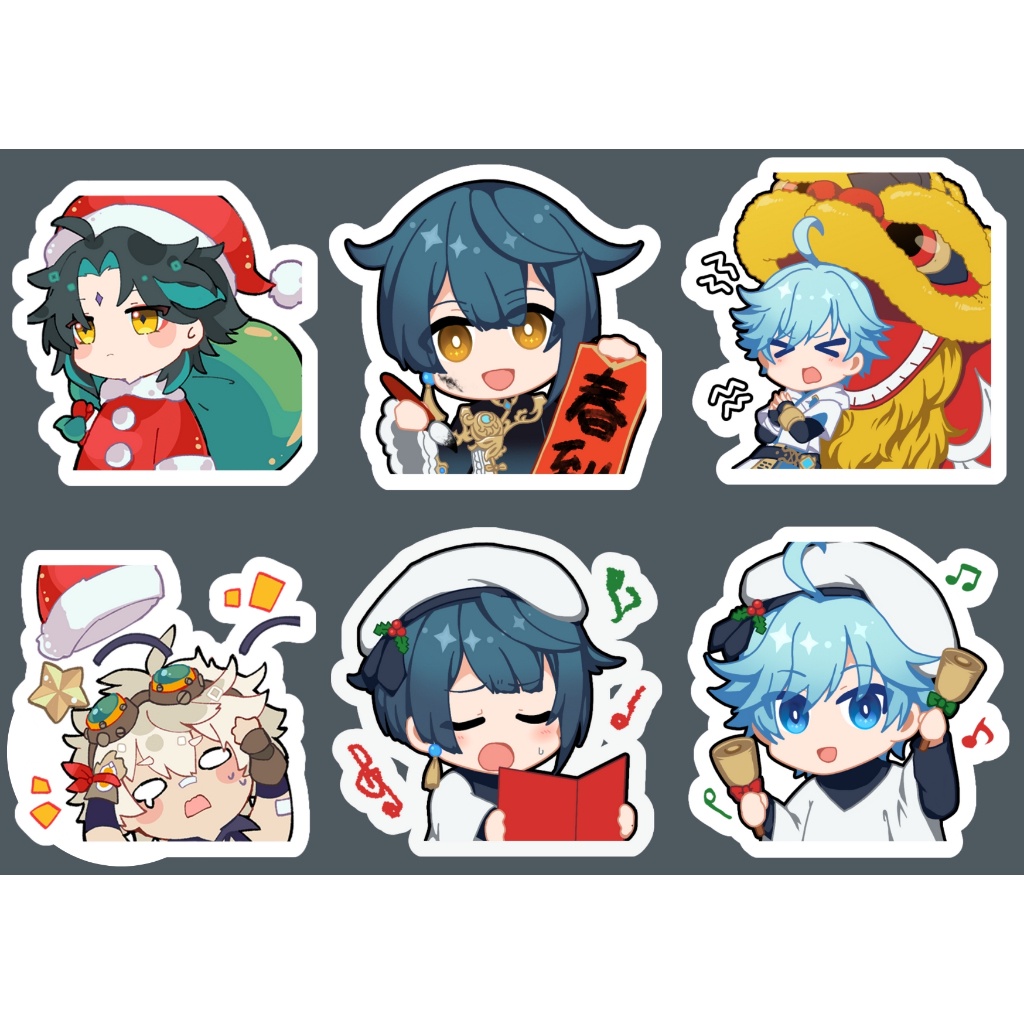 MINI STICKER PACK 🔔  Sticker Pack Genshin Impact A6 - Cắt Sẵn - Màng Cán Chống Nước - Keo Dán Sẵn
