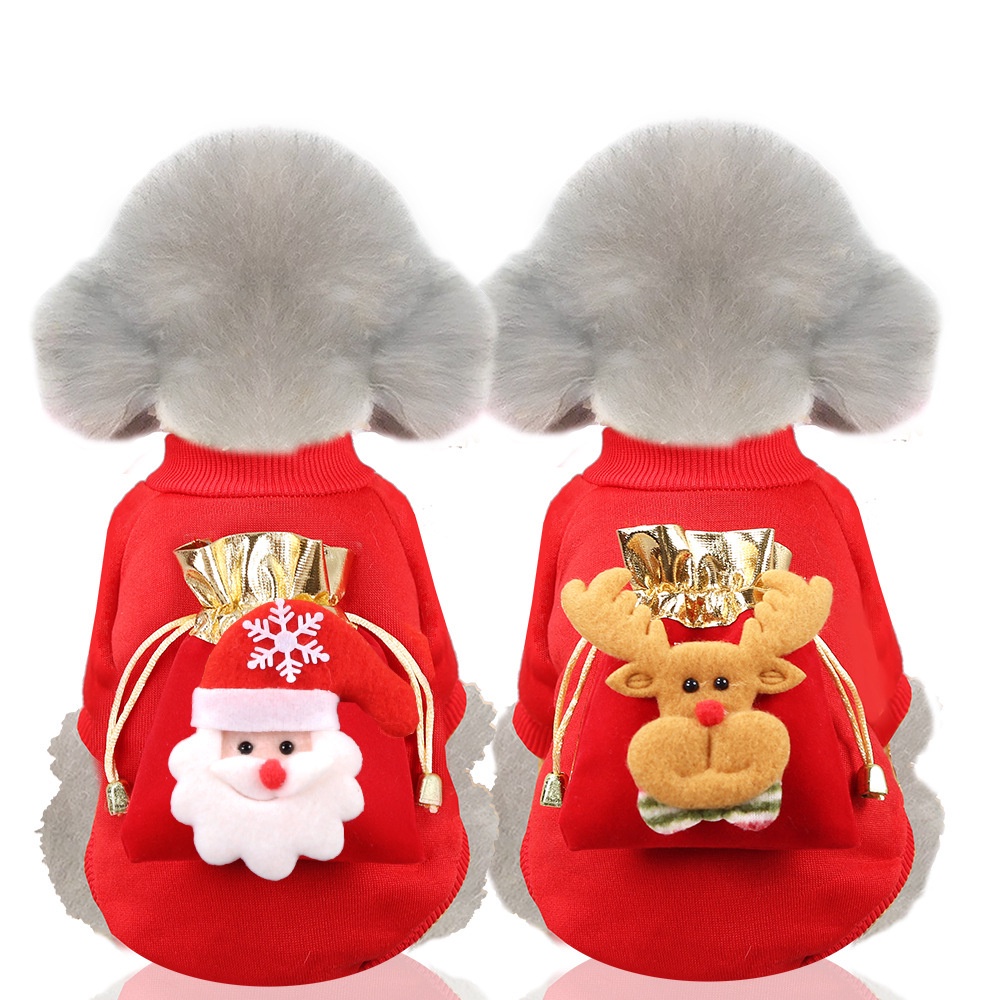 Áo sweater Lông Cừu Giữ Ấm Có Túi May Mắn Cho Thú Cưng Mùa Thu Đông