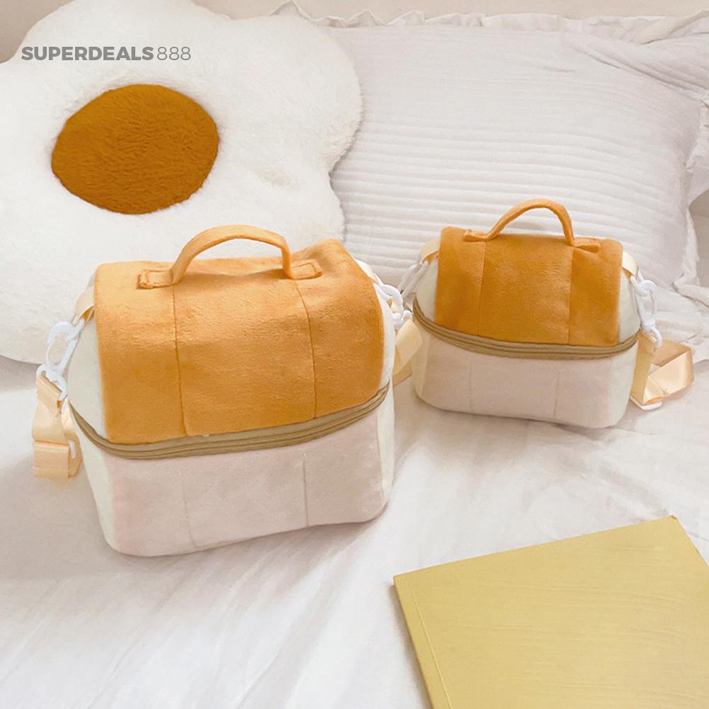 Túi Đựng Đồ Trang Điểm Hình Bánh Mì Bằng Vải Bông Sức Chứa Lớn Dành Cho Nam Nữ