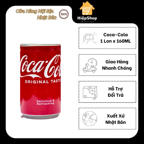 1 Lon Nước Ngọt Giải Khát COCA COLA Có Ga Nhật Bản 160ML