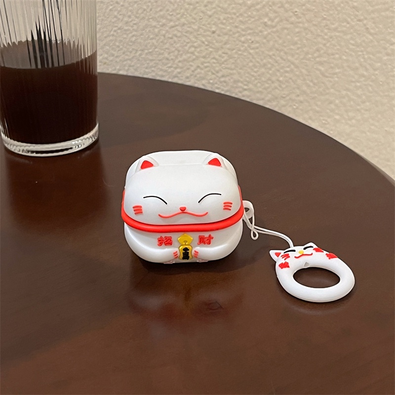 Vỏ Bảo Vệ Hộp Sạc Tai Nghe bluetooth Không Dây samsung galaxy buds-2-Li Ô Liu-pro Bằng Silicon Mềm Hình Mèo 3d
