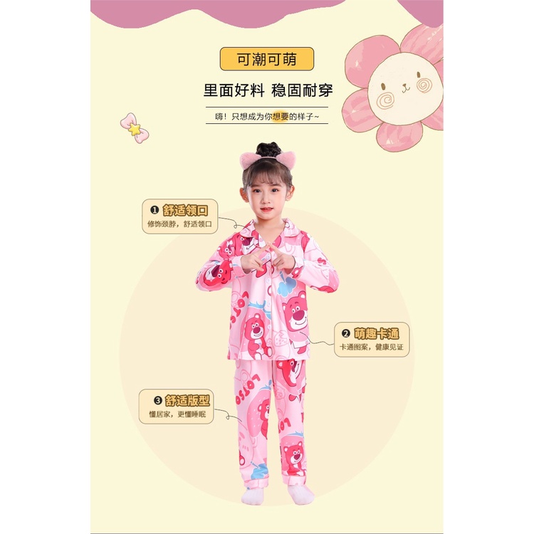 Bộ Đồ Ngủ Tay Dài In Họa Tiết Hoạt Hình Dễ Thương Thời Trang Xuân Thu Cho Mẹ Và Bé Gái Kích Thước 95-165cm