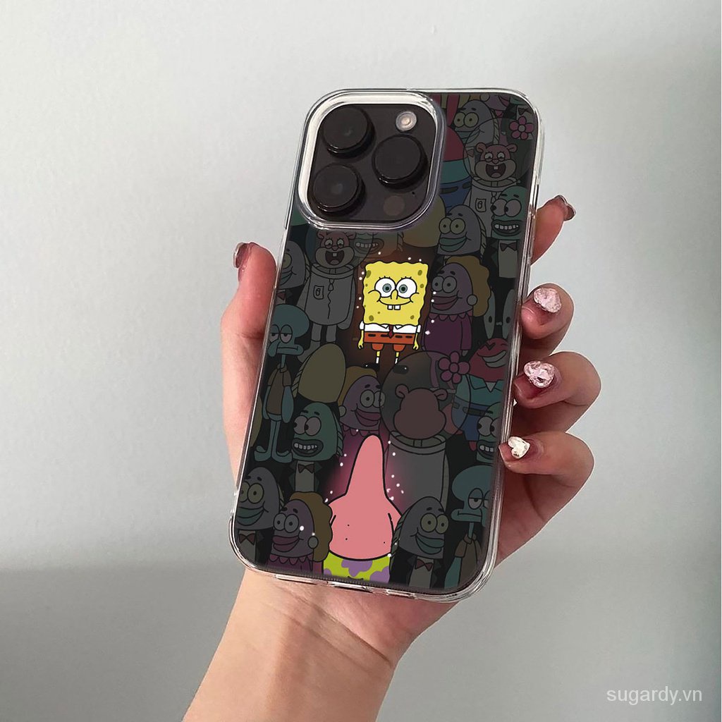 Dễ Thương Ốp Điện Thoại Hình Spongebob Vui Nhộn Cho iphone 15pro 15promax 14promax 13promax 11promax 15 14 13 12 11 pro max xr x xsmax 7 8 plus