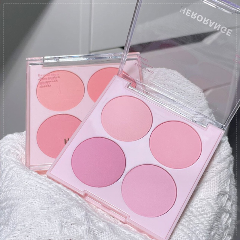 Derf Bảng Phấn Má Hồng 4 Màu Tự Nhiên Làm Sáng Da Chống Thấm Nước