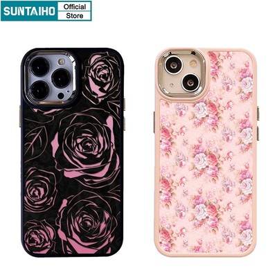 Suntaiho ốp lưng ốp iphone sang chảnh Họa Tiết Hoa Hồng vintage y2k Ốp Điện Thoại silicon Mềm Chống Sốc Cho iphone 15 14 13 12 11 pro max ip 7 8 plus x xs xr xs max