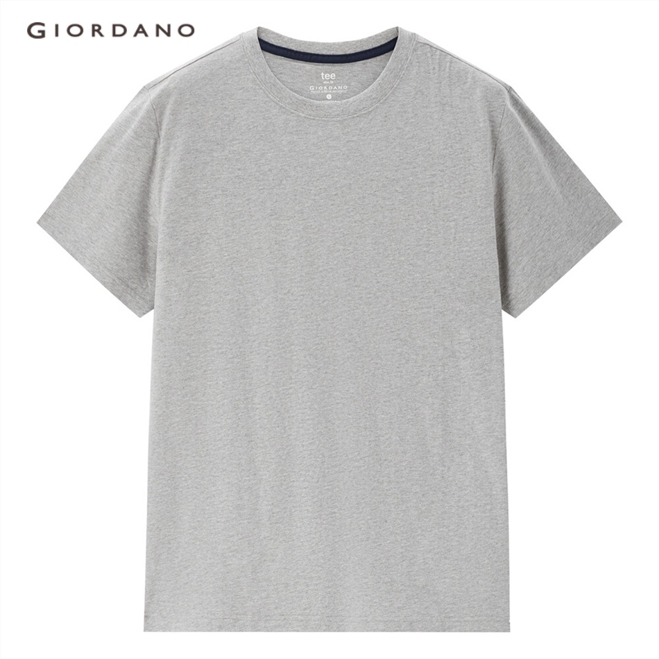 Set 2 áo thun GIORDANO 18023211 cotton tay ngắn màu trơn thời trang cho nam