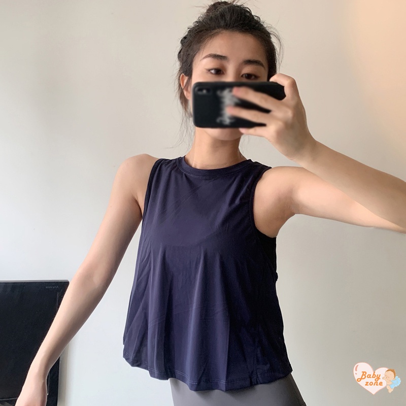 Áo camisole Không Tay Dáng Rộng Màu Trơn Phong Cách Hàn Quốc Cho Nữ
