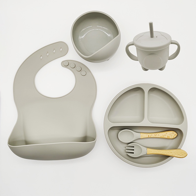 Bộ Muỗng Nĩa Tập Ăn Bằng silicone Cho Bé